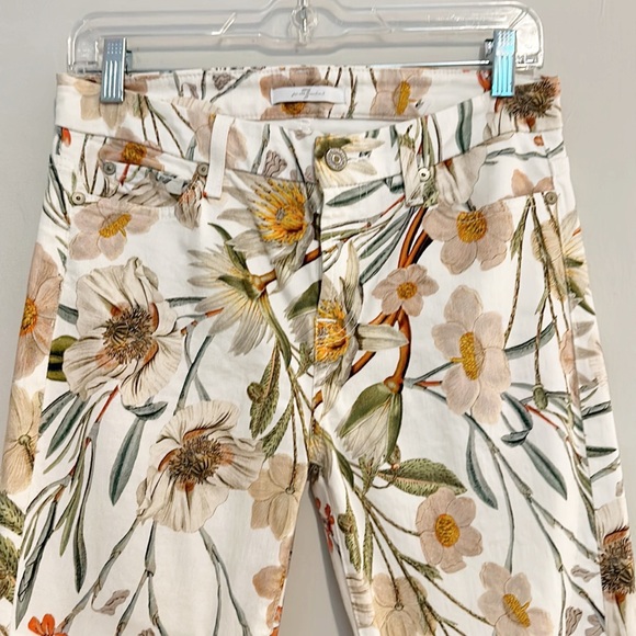 7 For All Mankind Floral Fall Skinny Stretch Jeans pants women size 29 - Picture 5 of 8
